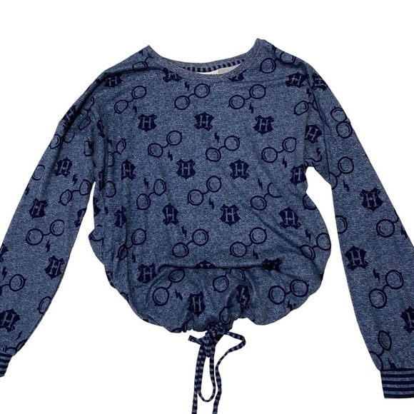 Harry Potter Pajama Set Sz Medium Top Bottoms Blue Always Sleepwear Comfy Cozy - Picture 3 of 11